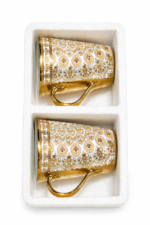 Set of 2 Premium Cup Set | Gold Print Designer Cups | Luxury Finish | Mugs - Image 3