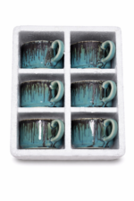 Set of 6 Ceramic Coffee Cups | Premium Gloss Finish Tea Cups | Stylish Design | Microwave & Dishwasher Safe - Image 3