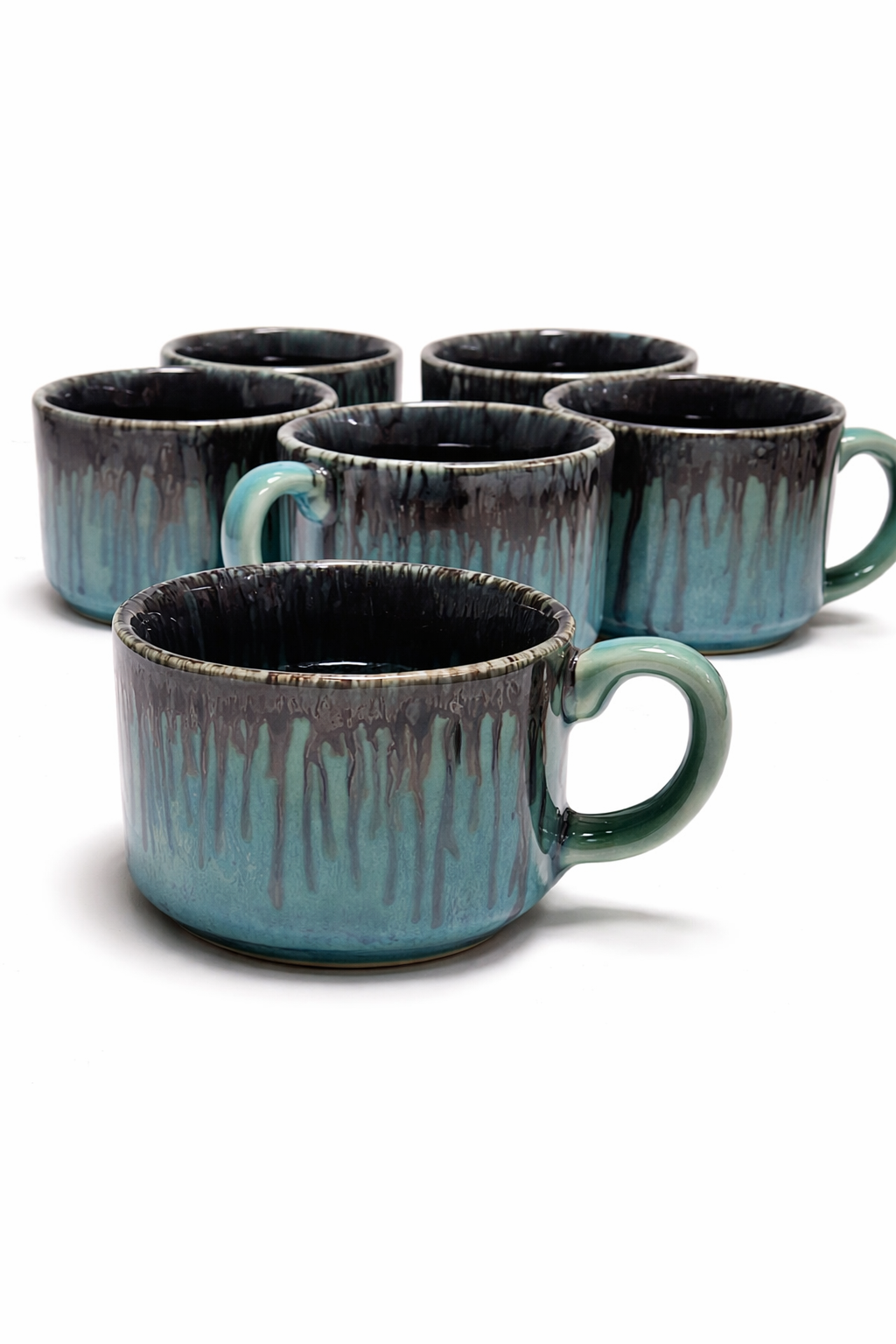 6a690fc5-ccc0-4301-a316-3e7a9b1ef3b4 Set of 6 Ceramic Coffee Cups | Premium Gloss Finish Tea Cups | Stylish Design | Microwave & Dishwasher Safe - Image 1