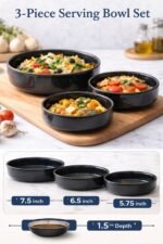 6-Piece Ceramic Soup Bowl Set | 7.5 Inch Deep Serving Bowls | Printed Design | Microwave & Dishwasher Safe - Image 2