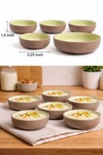 Set of 6 Mini Ceramic Bowls | 3.25 Inch Small Serving Bowls | Dessert & Dip Bowls | Matte Finish | Microwave Safe - Image 3