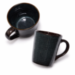 Set of 2 Ceramic Coffee Mugs | Large Size Tea Cups | Matte Finish | 3.5 Inch Tall | Microwave & Dishwasher Safe