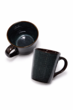 Set of 2 Ceramic Coffee Mugs | Large Size Tea Cups | Matte Finish | 3.5 Inch Tall | Microwave & Dishwasher Safe