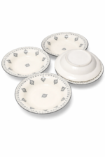 6-Piece Ceramic Dessert Plate Set | 9 Inch Elegant Printed Snack Plates | Microwave & Dishwasher Safe - Image 3