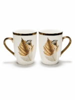 🎁 Premium Ceramic Mug Gift Set – Set of 2 with Gold Paisley Design & Luxury Gift Box