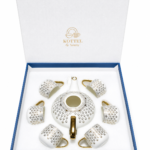 Luxury Tea Set with Teapot & 6 Cups – Premium Ceramic Gold Design | 7-Piece Serving Set