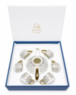 Luxury Tea Set with Teapot & 6 Cups – Premium Ceramic Gold Design | 7-Piece Serving Set