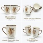 🎁 Premium Ceramic Mug Gift Set – Set of 2 with Gold Paisley Design & Luxury Gift Box - Image 2