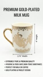 🎁 Premium Ceramic Mug Gift Set – Set of 2 with Gold Paisley Design & Luxury Gift Box - Image 2