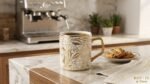 Premium Ceramic Tea Mug Set of 6 – Gold Leaf Swirl Design with Luxury Gift Box | 300 ml - Image 3