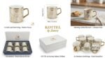 Premium Ceramic Tea Mug Set of 6 – Gold Leaf Swirl Design with Luxury Gift Box | 300 ml - Image 4