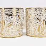 Premium Ceramic Tea Mug Set of 6 – Gold Leaf Swirl Design with Luxury Gift Box | 300 ml