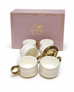 Luxury Gold Handle Tea Cup Set of 6 – Premium Ceramic Cups with Gift Box - Image 2